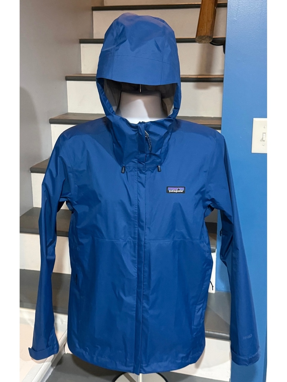 Patagonia Men’s Small Torrentshell 3L H2NO Clement Blue Waterproof Rain Jacket